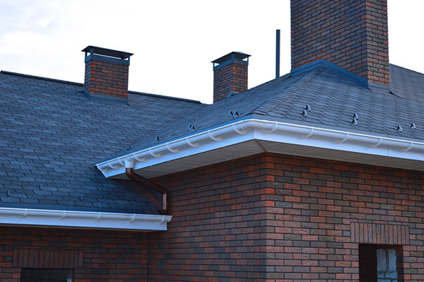 Ice dam on metal tile roof.