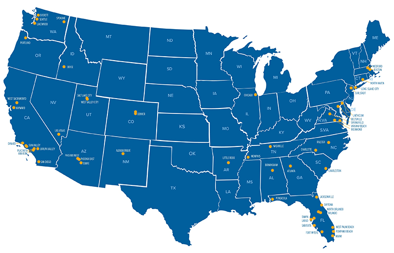 us waterproofing location map